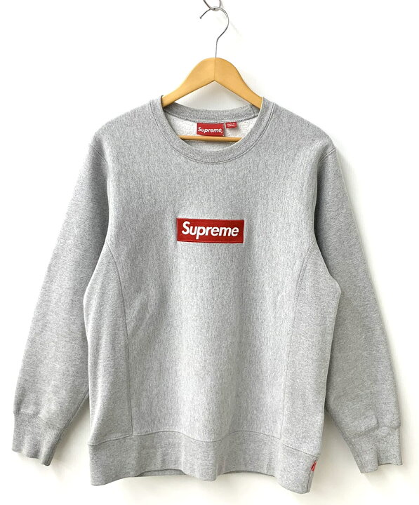 Supreme スウェットシャツ グレー刺繍ロゴ