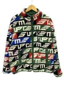 【中古】シュプリーム SUPREME Geo Reversible WINDSTOPPER Fleece Jacket Multicolor 22AW ジオメトリック リバーシブル ウィンドストッパー フリース グリーン系 緑 マルチカラー系 ロゴ ジャケット 総柄 マルチカラー Lサイズ 101MT-1444