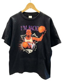 【中古】ヴィンテージT Vintage T-shirt Murina ヴィンテージ 90年代 90S 90s Dennis Rodman デニス ロッドマン I'M BACK ブラック系 黒 Made in USA Tシャツ プリント ブラック Lサイズ 101MT-1653