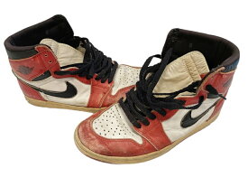 【中古】ジョーダン JORDAN NIKE AIR JORDAN 1 CHICAGO WHITE/BLACK-RED ナイキ エア ジョーダン シカゴ 94年 観賞用 レッド系 赤 ホワイト系 白 シューズ 130207 101 00 メンズ靴 スニーカー レッド 26cm 101-shoes1135