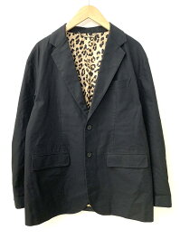 【中古】ワコマリア WACKO MARIA UNCONSTRUCTED JACKET F.LLI ORMEZZANO ジャケット ヒョウ・レオパード ブラック Mサイズ 201MT-1707