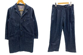 【中古】ブルーブルー BLUE BLUE ストライプ デニム パンツ Made in JAPAN 日本製 ネイビー系 紺 700076-291 PA1578 スーツ・セットアップ ストライプ ネイビー Sサイズ 101MB-353