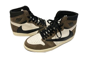 【中古】ジョーダン JORDAN NIKE AIR JORDAN 1 HIGH OG TS SP TRAVIS SCOTT ナイキ エアジョーダン ワン ハイ トラビススコット CD4487-100 メンズ靴 スニーカー ブラウン 28.5cm 101-shoes1295