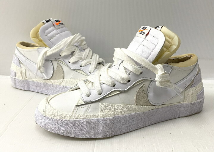 楽天市場】【中古】ナイキ NIKE sacai × Nike Blazer Low White Patent 