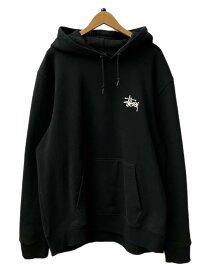 【中古】ステューシー STUSSY ショーンロゴ 希少サイズ バックロゴ 完売品　 パーカ ロゴ ブラック XLサイズ 201MT-2134