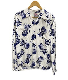 【中古】サンサーフ SUN SURF DUKE KAHANAMOKU SPECIAL EDITION DUKE’S PINEAPPLE LONG SLEEVE デュークスパイナップル 長袖 アロハ 白 DK26793 長袖シャツ 総柄 ホワイト Lサイズ 101MT-2030