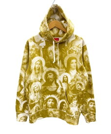 【中古】シュプリーム SUPREME Jesus and Mary Hooded Sweatshirt Gold FW18 プルオーバー パーカー イエロー系 パーカ 総柄 ゴールド Mサイズ 101MT-2032
