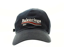 【中古】バレンシアガ BALENCIAGA 2017AW Campaign Logo Cap ロゴ キャップ 黒 474622 410B7 帽子 メンズ帽子 キャップ ロゴ ブラック 103hat-3