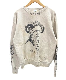 【中古】セントマイケル SAINT MICHAEL SAINT Mxxxxxx Aries ARS_CREW SWEAT/MR GRAY アリーズ クルーネックスウェット SM-A23-0000-C02 スウェット グレー Lサイズ 101MT-2080