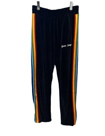 【中古】パームエンジェルス PALM ANGELS RAINBOW CHENILLE TRACK PANTS 21AW トラックパンツ 黒 PMCA007F21FAB010 ボトムスその他 ライン ブラック Lサイズ 101MB-400