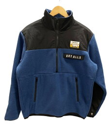 【中古】ヒューマンメイド HUMAN MADE Fleece Half-Zip Jacket Navy フリース ハーフジップ ジャケット ロゴ ネイビー Sサイズ 101MT-2114