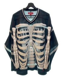 【中古】 シュプリーム SUPREME 23AW Bones Hockey Jersey ボーンズ ホッケー ジャージ 骨 長袖 黒 ロンT プリント ブラック Sサイズ 104MT-18