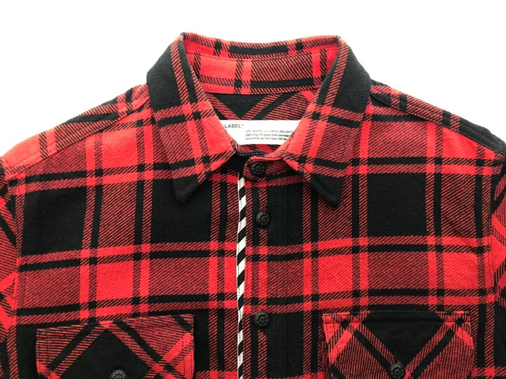 楽天市場】【中古】 オフホワイト Off-White 18AW QUOTE FLANNEL SHIRT 