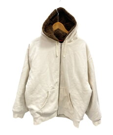 【中古】シュプリーム SUPREME Faux Fur Lined Zip Up Hooded Sweatshirt Natural 22FW パーカー アウター 白 パーカ ロゴ ホワイト Lサイズ 101MT-2203