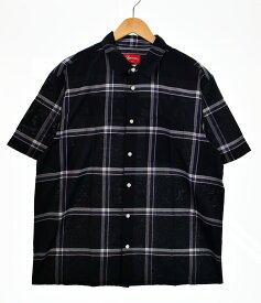 【中古】シュプリーム SUPREME 21ss Lightweight Plaid s/s Shirt ライト ウェイト プレイド シャツ 半袖シャツ チェック ブラック Lサイズ 103MT-330