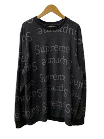 【中古】シュプリーム SUPREME 18SS jacquard logo crewneck スウェット ロゴ グレー XLサイズ 201MT-2343