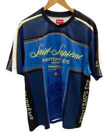 【中古】シュプリーム SUPREME Premier Soccer Jersey 22SS サッカー ジャージ 青 ネイビー 半袖 Tシャツ ロゴ ブルー Lサイズ 101MT-2250