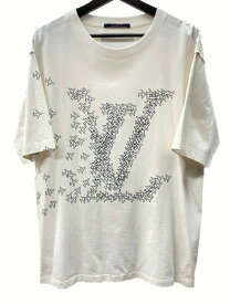【中古】 ルイヴィトン LOUIS VUITTON 20SS LV Planes Printed Tee プレーン プリンテッド Tシャツ 飛行機 半袖カットソー 白 - XXL Tシャツ プリント ホワイト 104MT-217