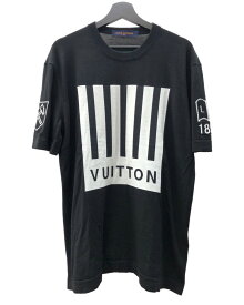 【中古】 ルイヴィトン LOUIS VUITTON 2019AW Barcode and Earth Knit Tee Shirt バーコード&アースニット 半袖 黒 RM192M NOY HHN02W XXL Tシャツ 刺繍 ブラック 104MT-244