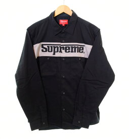 【中古】シュプリーム SUPREME 19SS Racing Logo Work Shirt レーシング ロゴ ワーク シャツ 長袖シャツ ブラック Mサイズ 103MT-758