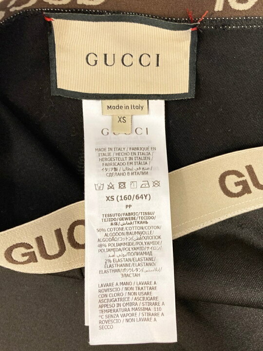 楽天市場】【中古】グッチ GUCCI レギンス ウエストロゴ 黒 無地  