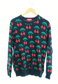 【中古】シュプリーム SUPREME 14AW Cherries Sweater チェリー サクランボ セーター ニット 黒 セーター ブラック Mサイズ 103MT-1183