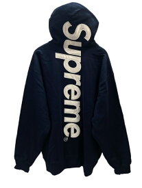【中古】シュプリーム SUPREME Satin Applique Hooded Sweatshirt サテン アップリケ フーディ ロゴワッペン パーカー 紺 バックロゴ XXl パーカ ネイビー 3Lサイズ 101MT-3219