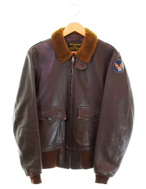 【中古】ザリアルマッコイズ THE REAL McCOY'S FLIGHT JACKET 襟ボア G-1 レザージャケット AN6552 40 ジャケット ブラウン 103MT-1329