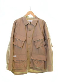 【中古】ダブルタップス WTAPS 21AW MODULAR/LS モジュラー ロングスリーブ リップストップ 長袖シャツ 茶 212BRDT-SHM03 2 長袖シャツ ブラウン 103MT-1350