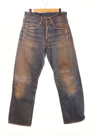 【中古】リーバイス LEVI'S 501xx 1947 VINTAGE ヴィンテージ デニム 40年代 40's 40s トップボタン刻印なし 隠しリベット 片面タブ センターセット LEATHER PATCH 革パッチ デニム ブルー 103MB-325
