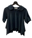 【中古】 コムデギャルソン COMME des GARCONS 2003年製 丸襟 ニット セーター トップス ポロニット WOOL ウール 毛 カシミア混 フレア デザイン 日本製 BLACK 黒 GK-T022 半袖カットソー アシンメトリー ブラック 104LT-135