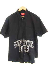 【中古】シュプリーム SUPREME 2020SS Arc Logo S/S Work Shirt シュプリーム アーチロゴショートスリーブワークシャツ 半袖シャツ 半袖シャツ ブラック Mサイズ 103MT-2471