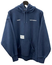 【中古】 ダブルタップス WTAPS × NEW BALANCE ニューバランス ACADEMY HOODED アカデミー フーディ 紺 S2001SKU930 パーカ ロゴ ネイビー Sサイズ 104MT-1618