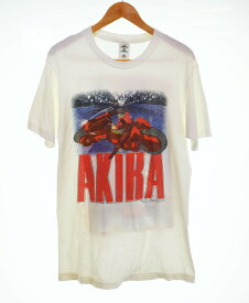【中古】ヴィンテージ Vintage 90's AKIRA 金田 バイク Tee FRUIT OF THE LOOM フルーツ オブ ザ ルーム 2枚 タグ KANEDA BIKE アニメ T 90年代 90s Tシャツ ホワイト Mサイズ 103MT-2795