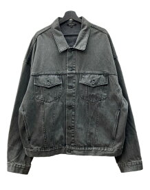 【中古】 イージー YEEZY SEASON 5 DENIM JACKET デニム ジャケット ワーク オーバーサイズ Gジャン アウター 灰 ジャケット 無地 グレー XLサイズ 104MT-1705