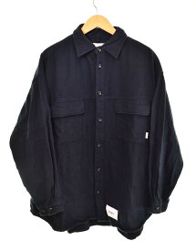 【中古】ダブルタップス WTAPS 22SS WCPO COTTON.FLANNEL ダブルシーピーオー ロングスリーブ コットン フランネル シャツ 221WVDT-SHM0 3 ジャケット ネイビー Lサイズ 103MT-2846