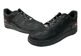 【中古】 ナイキ NIKE 23年製 × SUPREME シュプリーム AIR FORCE 1 LOW エア フォース ロー AF1 スケボー シューズ 黒 CU9225-001 メンズ靴 スニーカー ブラック 29.5cm 104S-916
