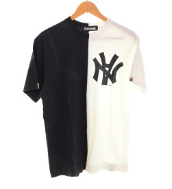 【中古】ア ベイシング エイプ A BATHING APE 00's × NEIGHBORHOOD ネイバーフッド ドッキング 切り替え 初期 2000年代 裏原 Y2K Tシャツ ブラック Mサイズ 103MT-2904