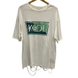 【中古】アルケミスト ALCHEMIST KOOL ダメージ加工 Tシャツ ホワイト Lサイズ 201MT-4335