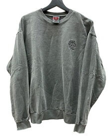 【中古】 ガールズドントクライ Girls Don’t Cry Tonal Crewneck Sweatshirt トーナル クルーネック トレーナー 長袖 カットソー プルオーバー ロゴ 刺繍 GRAY 灰色 スウェット ワンポイント グレー Mサイズ 104MT-1824