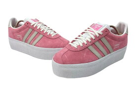 【中古】 アディダス adidas Originals 24年製 Gazelle Up W ガゼル アップ 厚底 3本ライン ローカット シューズ IH1294 メンズ靴 スニーカー ピンク 27.5cm 104S-955