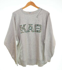 【中古】チャンピオン Champion 80年代 80s REVERSE WEAVE リバースウィーブ トリコ タグ 後期 made in USA ダメージ 80's KAO LOGO ワッペン スウェット グレー Lサイズ 103MT-3269