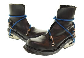 【中古】ダークビッケンバーグ DIRK BIKKEMBERGS ワイヤー ブーツ アーカイブ 名作 ブルー ブラック ワイヤー 90's archive メンズ靴 ブーツ その他 ブラック 41 103S-1305