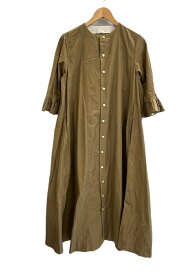 【中古】フォーティーファイブアール 45R 45RPM日本製 袖フリル コットンワンピース ワンピース カーキ 101LT-212