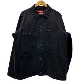 【中古】シュプリーム SUPREME 18SS NY Tapestry Denim Chore Coat デニム ジャケット ブラック Lサイズ 201MT-4926