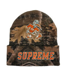 【中古】シュプリーム SUPREME Mitchell & Ness NCAA Beanie ミッチェルアンドネス ビーニー ニット帽 ツリーカモ ロゴ 帽子 メンズ帽子 キャップ カーキ 101hat-196