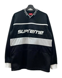 【中古】 シュプリーム SUPREME 18AW Warm Up Hockey Jersey ウォーム アップ ホッケー ジャージ Vネック 長袖 ロンT ロゴ ブラック Sサイズ 104MT-2544