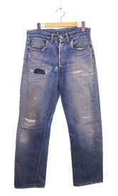 【中古】リーバイス Levi's 60s 501XX 最終モデル Vステッチ 不均等V 足長R ウォッチポケット裏シングル センターセット 隠しリベットなし 股カンヌキなし 60's vintage デニム ブルー 103MB-785