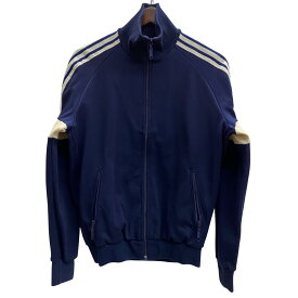 【中古】アディダス adidas 80's 西ドイツ製 OPTIジップ トラックジャケット ジャージ ネイビー Sサイズ 201MT-5209 VB