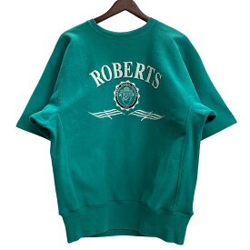 【中古】チャンピオン Champion 90's USA製 リバースウィーブ 半袖カスタム ターコイズカラー 三段プリント XL スウェット グリーン XLサイズ 201MT-5223 VB